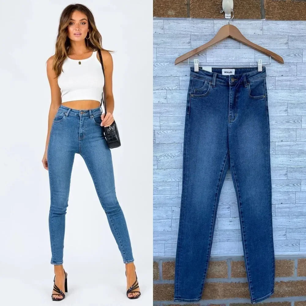 ROLLA'S Eastcoast Ankle High Rise Skinny Jeans in Blue size 26